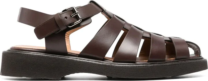 Caged Leather Sandals