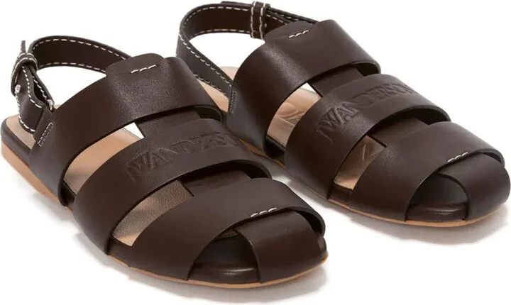 Caged Leather Slingback Sandals - Image 2