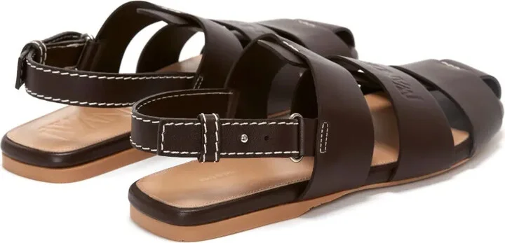 Caged Leather Slingback Sandals - Image 3