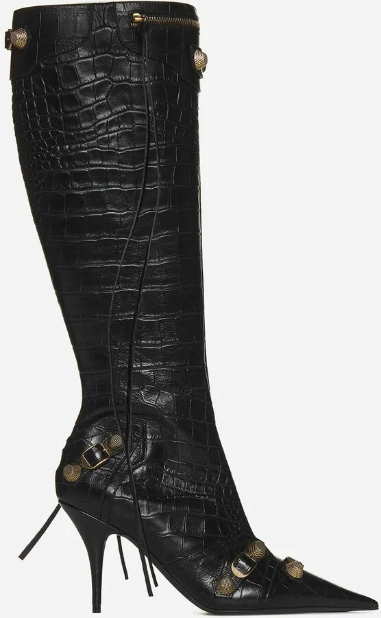 Cagole Animalier Effect Leather Boots