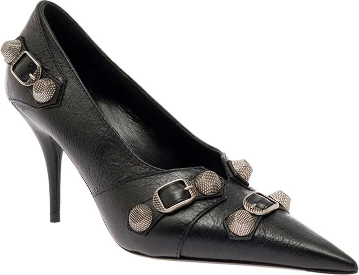 Cagole Black Pointed Pump In Leather Woman - Image 2
