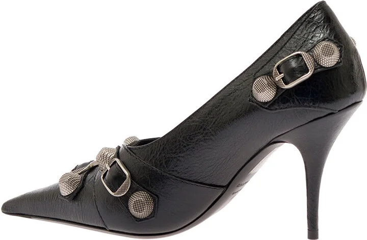 Cagole Black Pointed Pump In Leather Woman - Image 3