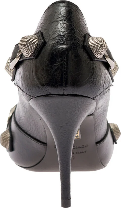 Cagole Black Pointed Pump In Leather Woman - Image 4