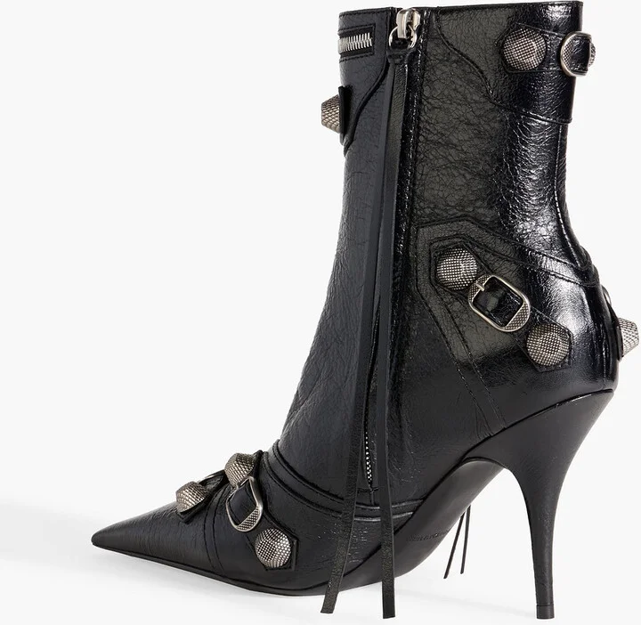 Cagole crinkled-leather ankle boots - Image 3