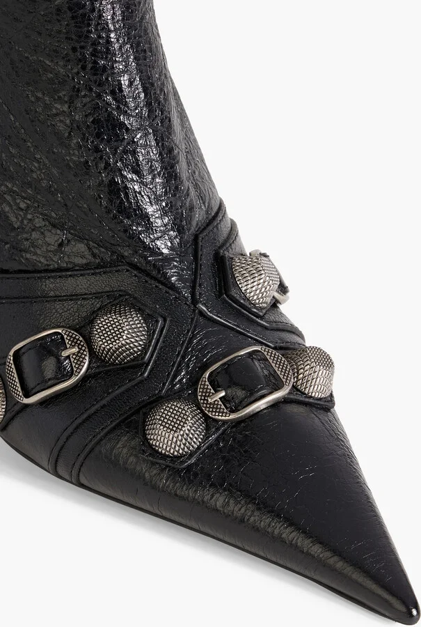 Cagole crinkled-leather ankle boots - Image 4