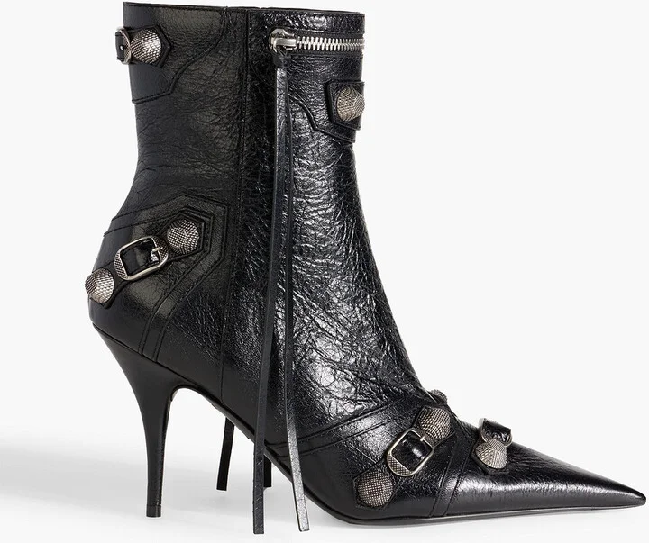Cagole crinkled-leather ankle boots