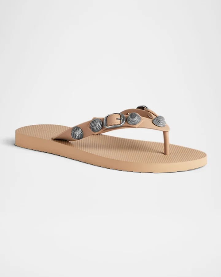 Cagole Studded Flip Flop Sandals - Image 3