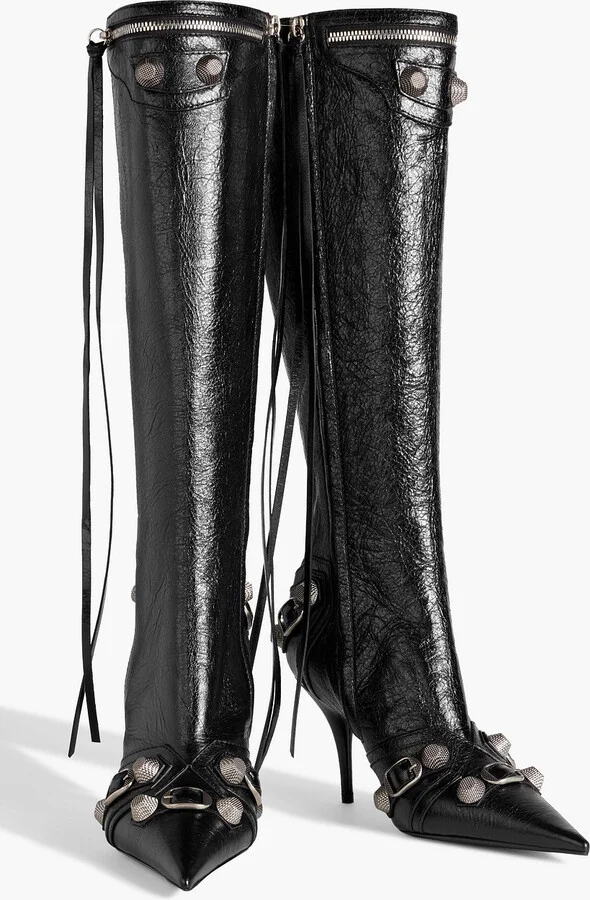 Cagole studded leather knee boots - Image 2