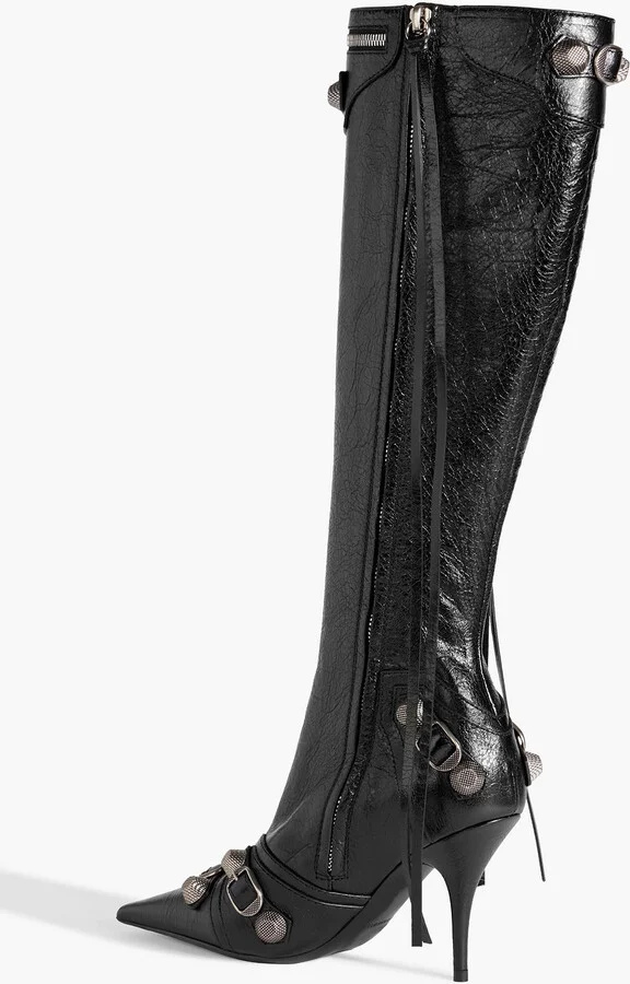 Cagole studded leather knee boots - Image 3