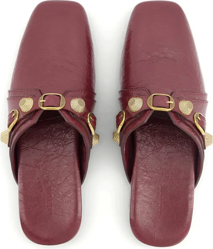 Cagole studded leather slippers - Image 4