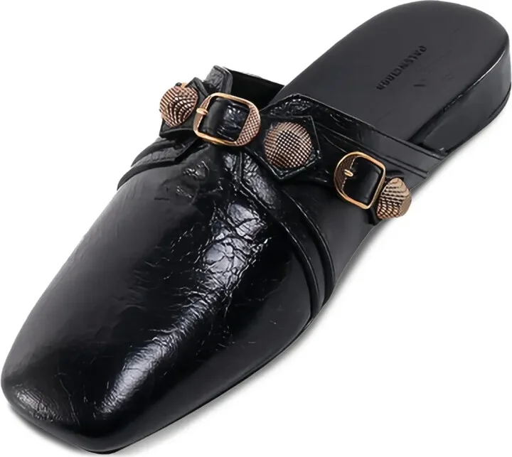 Cagole studded leather slippers - Image 4