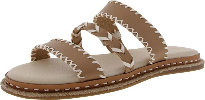 Caia Womens Padded Insole Leather Slide Sandals