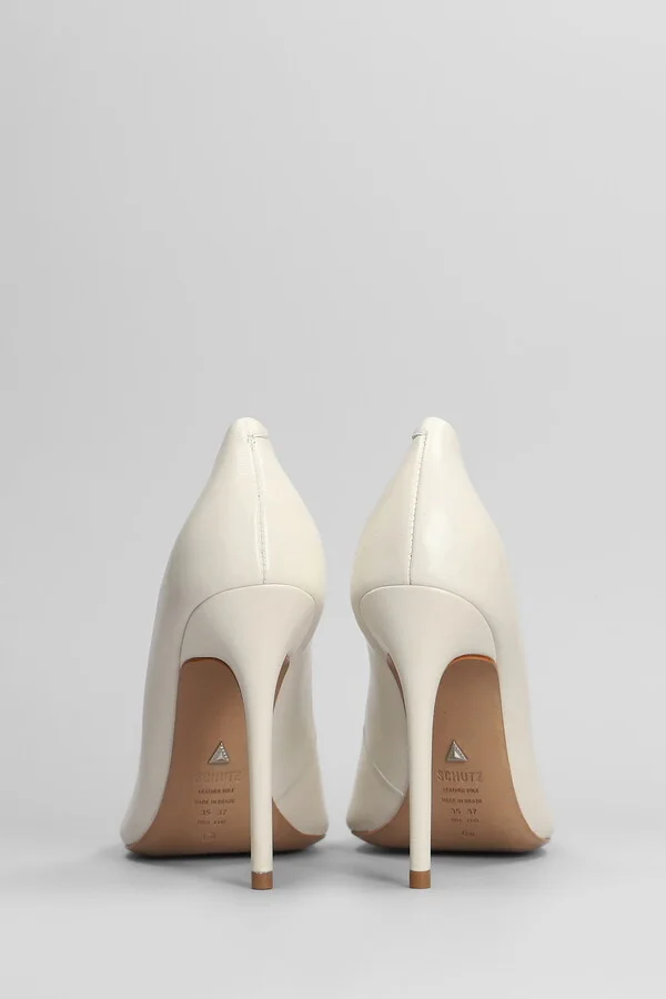 Caiolea Pumps In White Leather - Image 4