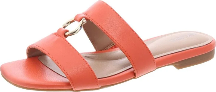 Caitlynn Womens Embellished Slip On Slide Sandals