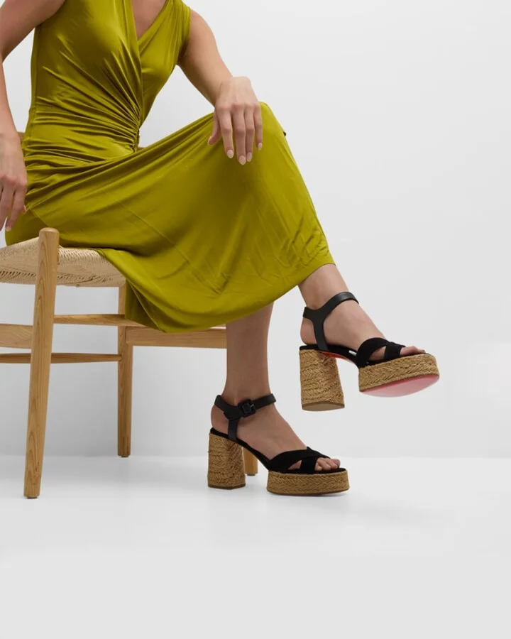 Calakala Crisscross Red Sole Espadrille Sandals - Image 2