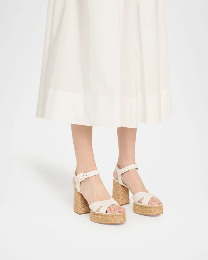 Calakala Leather Crisscross Red Sole Espadrille Sandals - Image 2