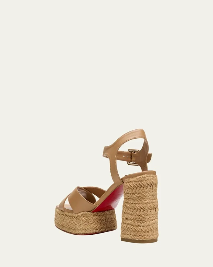 Calakala Leather Crisscross Red Sole Espadrille Sandals - Image 2