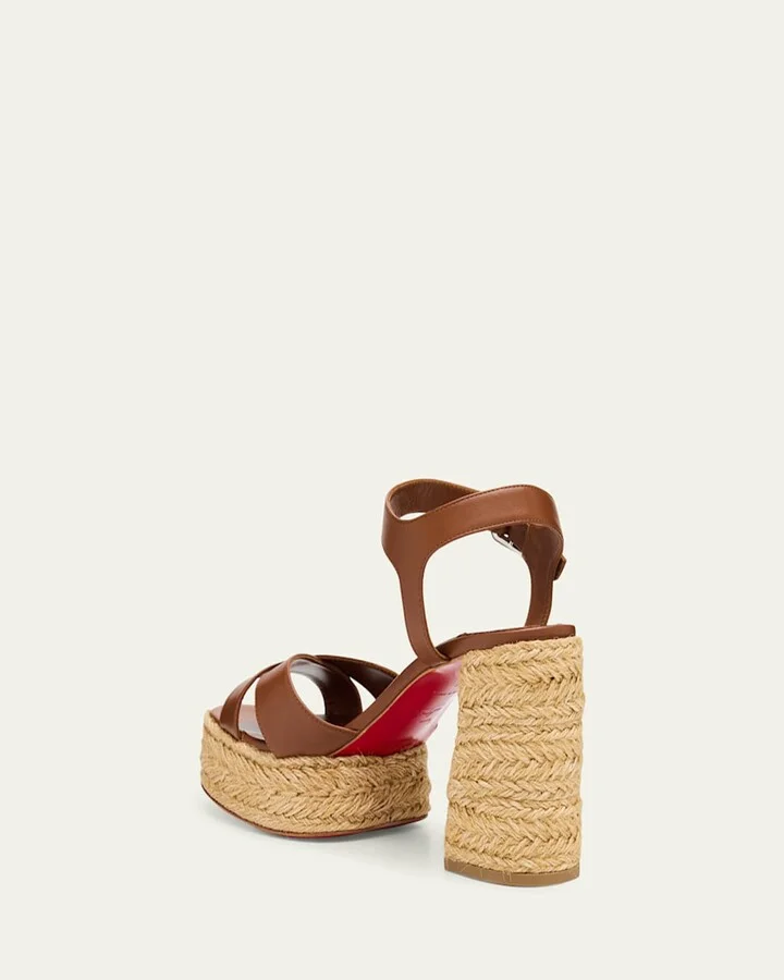 Calakala Leather Crisscross Red Sole Espadrille Sandals - Image 11
