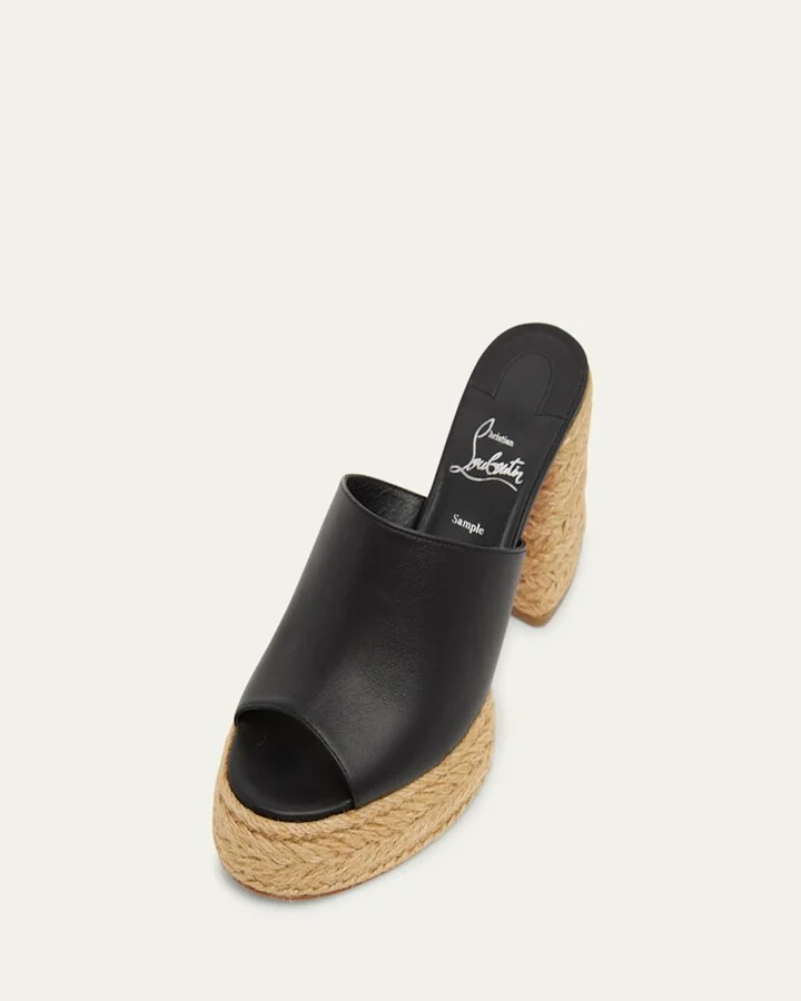 Calakala Leather Red Sole Espadrille Mules - Image 4