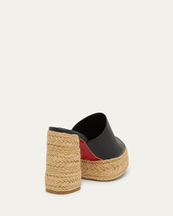 Calakala Leather Red Sole Espadrille Mules - Image 5