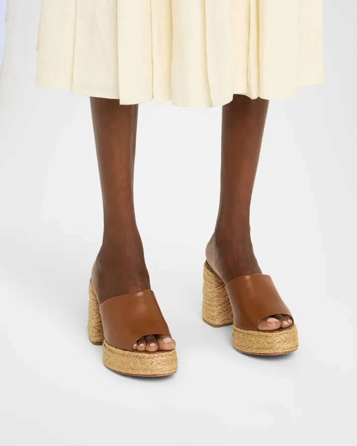 Calakala Leather Red Sole Espadrille Mules - Image 2