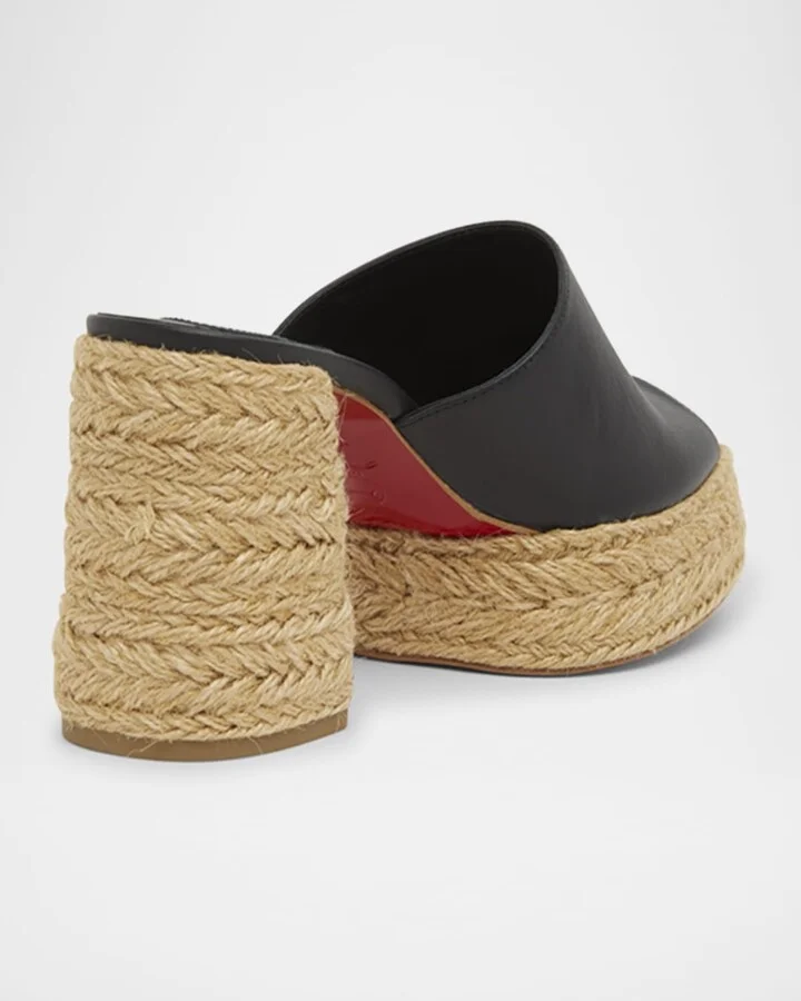 Calakala Leather Red Sole Espadrille Mules - Image 3