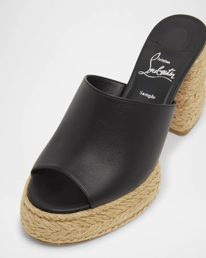 Calakala Leather Red Sole Espadrille Mules - Image 4