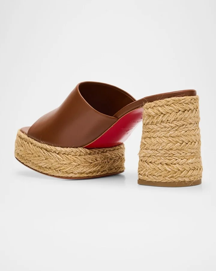 Calakala Leather Red Sole Espadrille Mules - Image 5