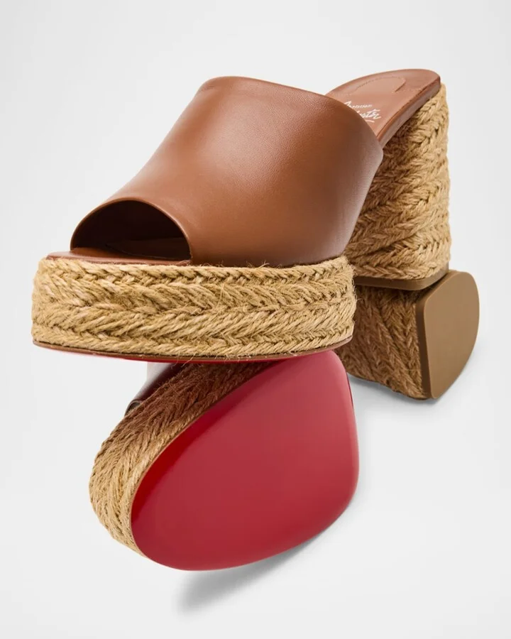 Calakala Leather Red Sole Espadrille Mules - Image 7
