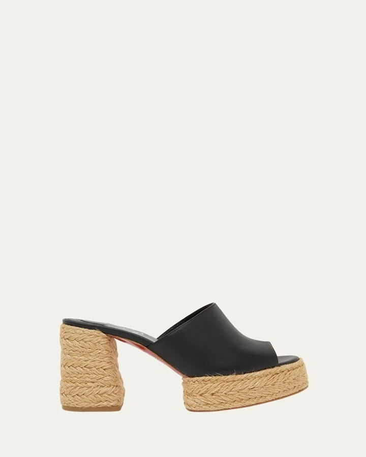 Calakala Leather Red Sole Espadrille Mules