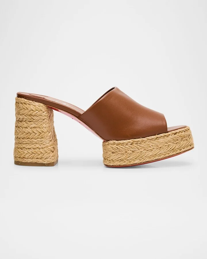 Calakala Leather Red Sole Espadrille Mules