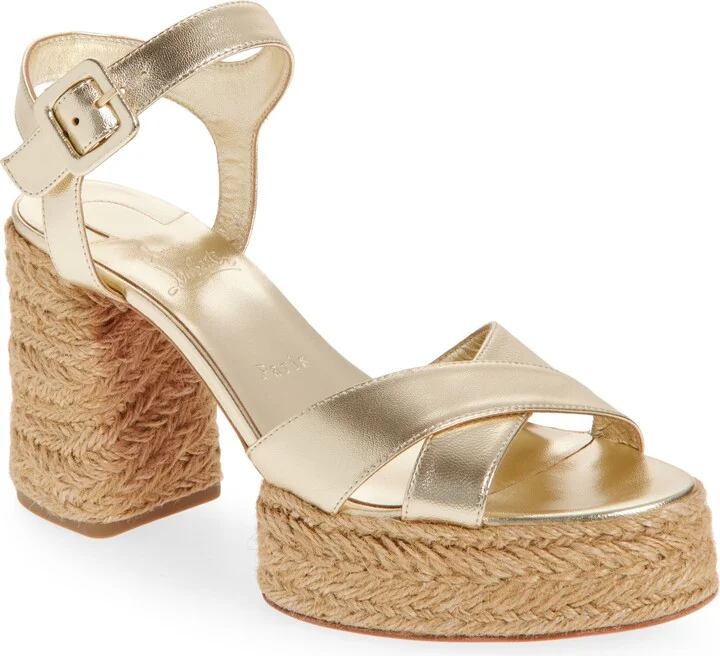 Calakala Metallic Leather Espadrille Platform Sandal