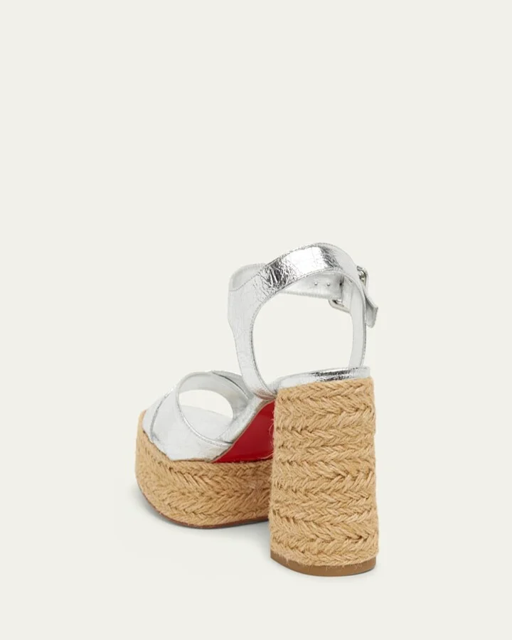 Calakala Metallic Red Sole Espadrille Sandals - Image 2