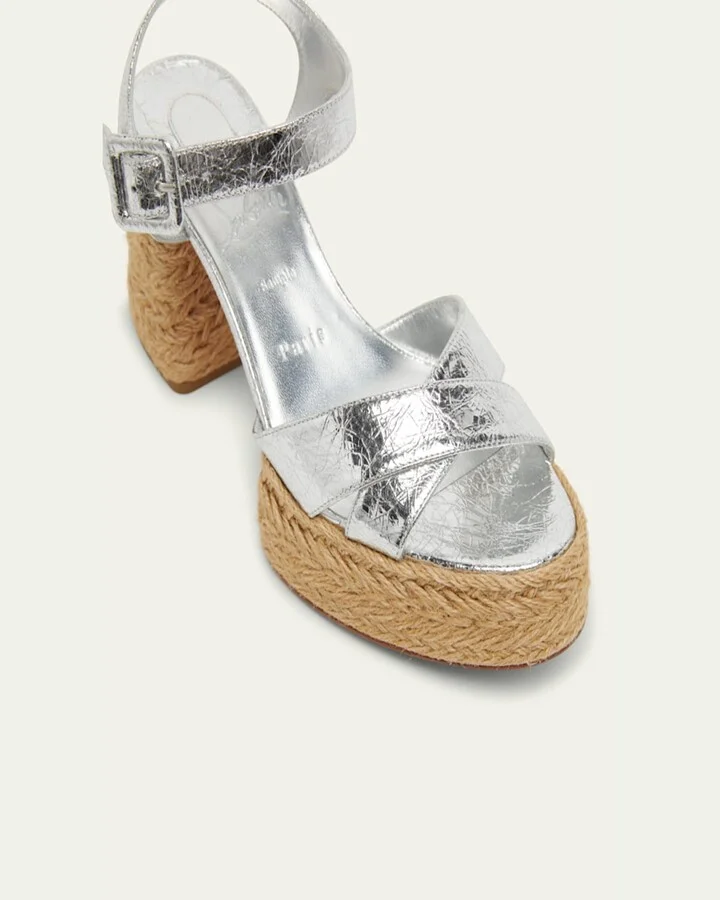 Calakala Metallic Red Sole Espadrille Sandals - Image 3