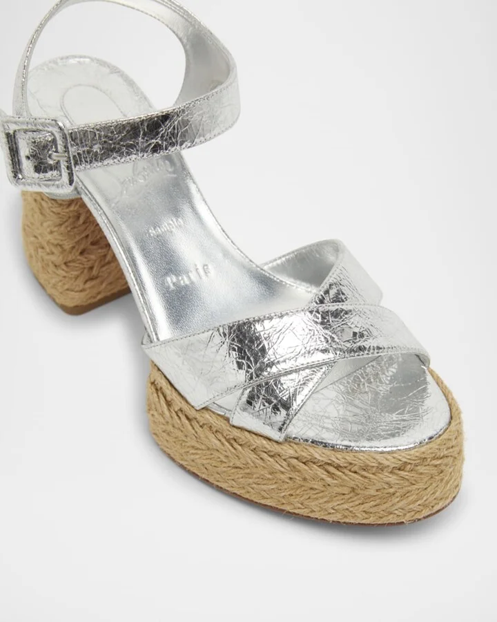 Calakala Metallic Red Sole Espadrille Sandals - Image 2