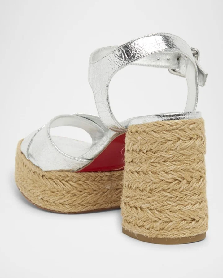 Calakala Metallic Red Sole Espadrille Sandals - Image 4