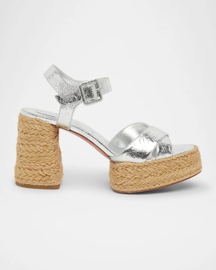 Calakala Metallic Red Sole Espadrille Sandals