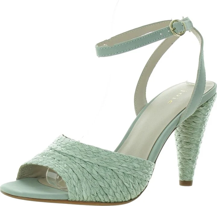 Calan Womens Leather Raffia Heels