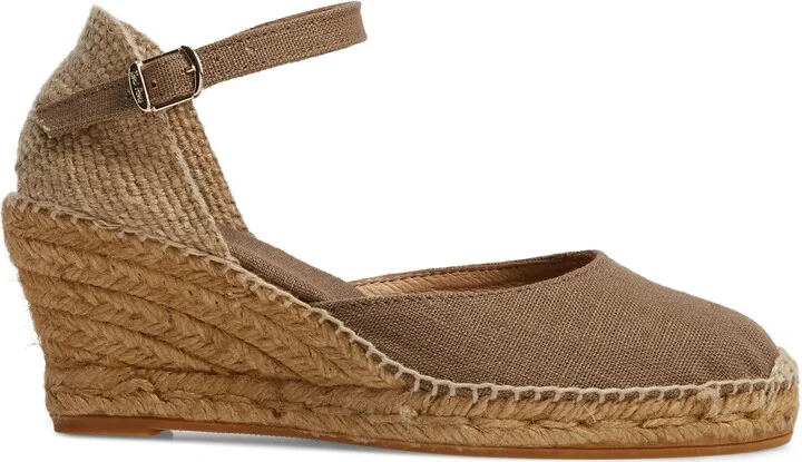 'Caldes' Linen Wedge Sandal - Image 3