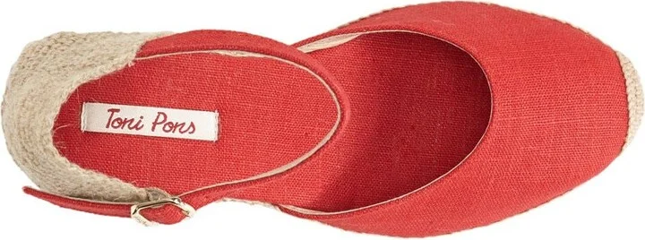 'Caldes' Linen Wedge Sandal - Image 2