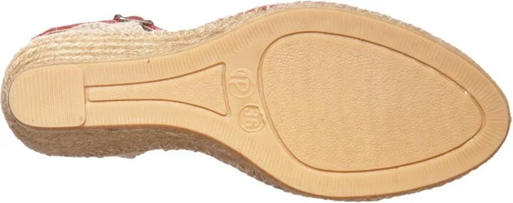 'Caldes' Linen Wedge Sandal - Image 4