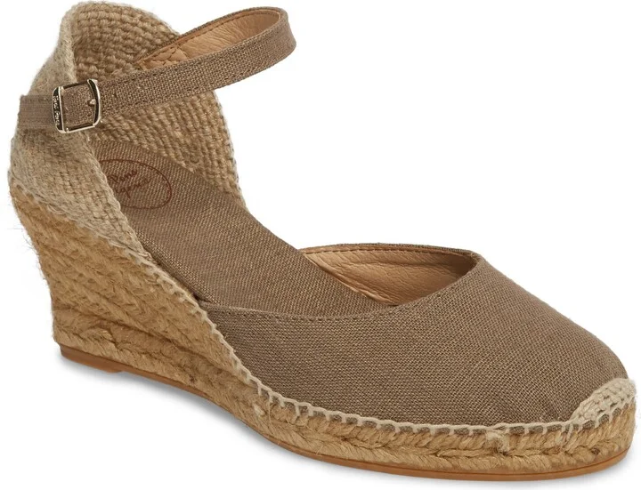 'Caldes' Linen Wedge Sandal