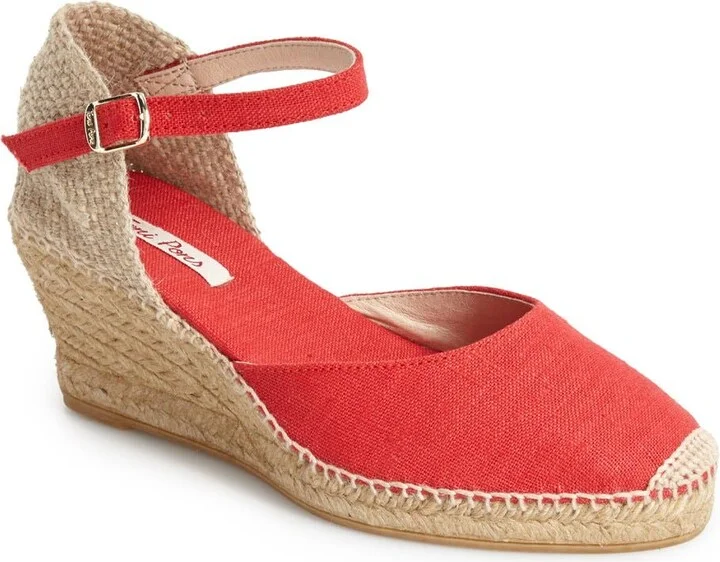'Caldes' Linen Wedge Sandal