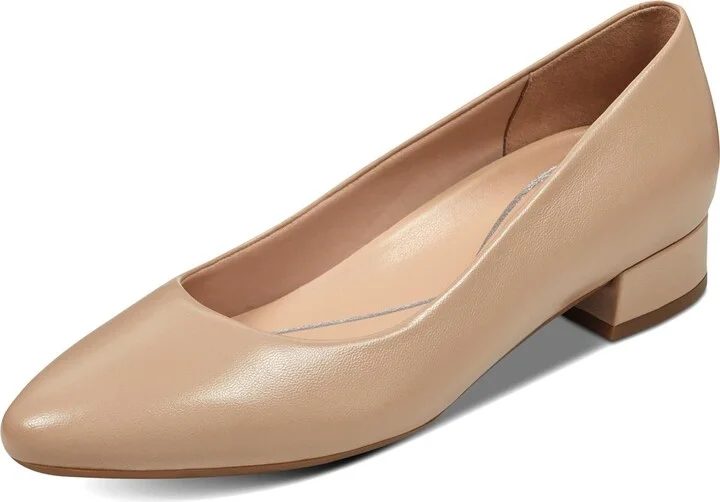 Caldise Womens Leather Low Heel Block Heels