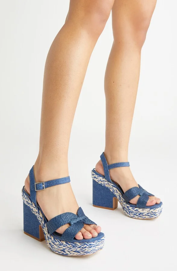 Cale Woven Raffia Platform Sandal - Image 8