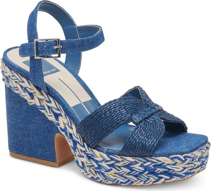 Cale Woven Raffia Platform Sandal