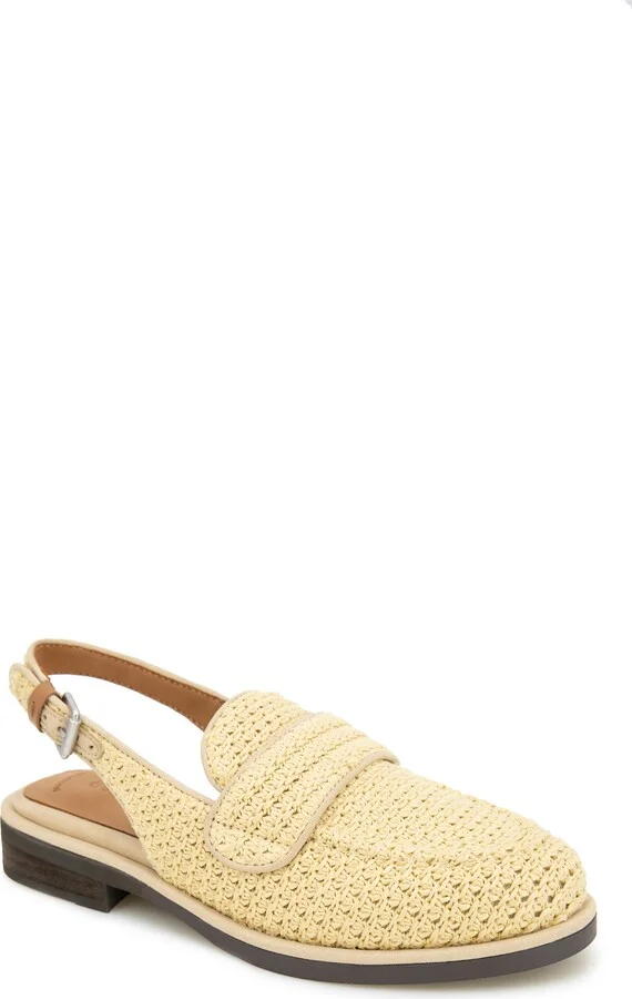 Caleb Slingback Raffia Loafer Flat