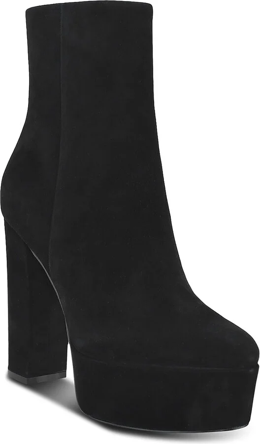 Caled Womens Faux Suede Platform Booties