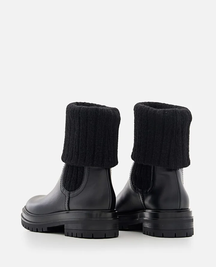 Calf And Knit Ankle Boots - Image 2