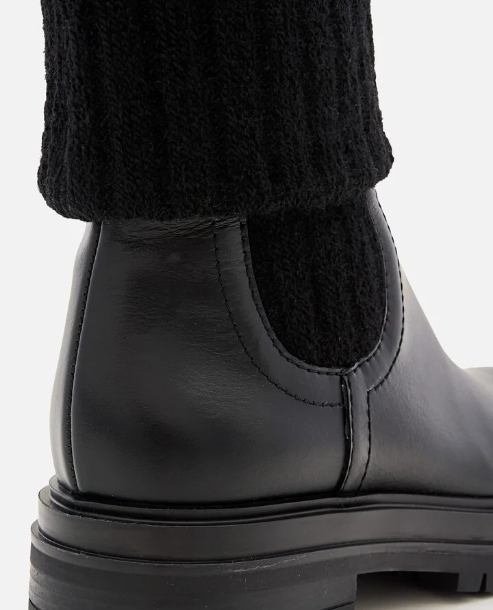 Calf And Knit Ankle Boots - Image 3